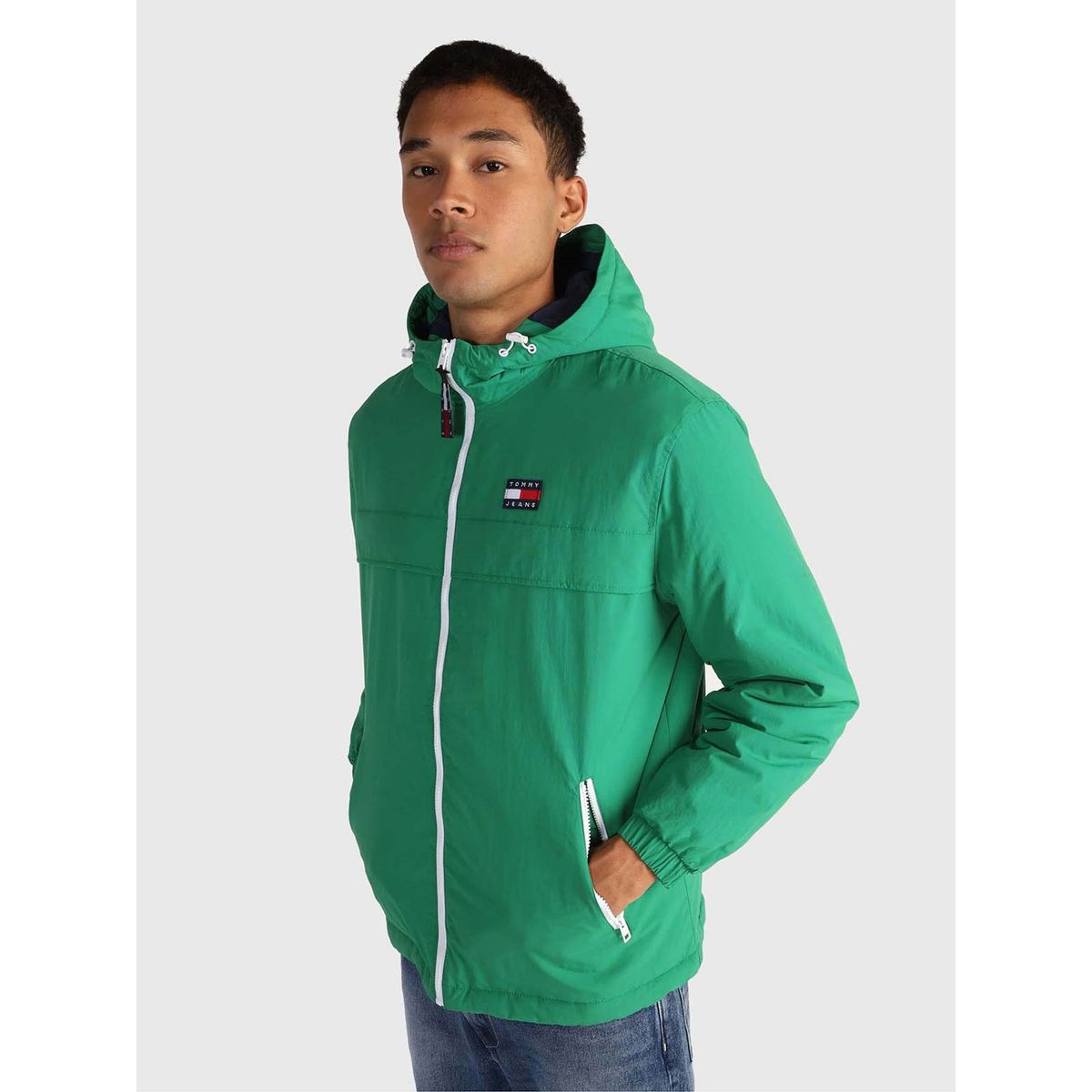 TOMMY HILFIGER - Cortavientos Chicago Solid Verde Tommy Jeans