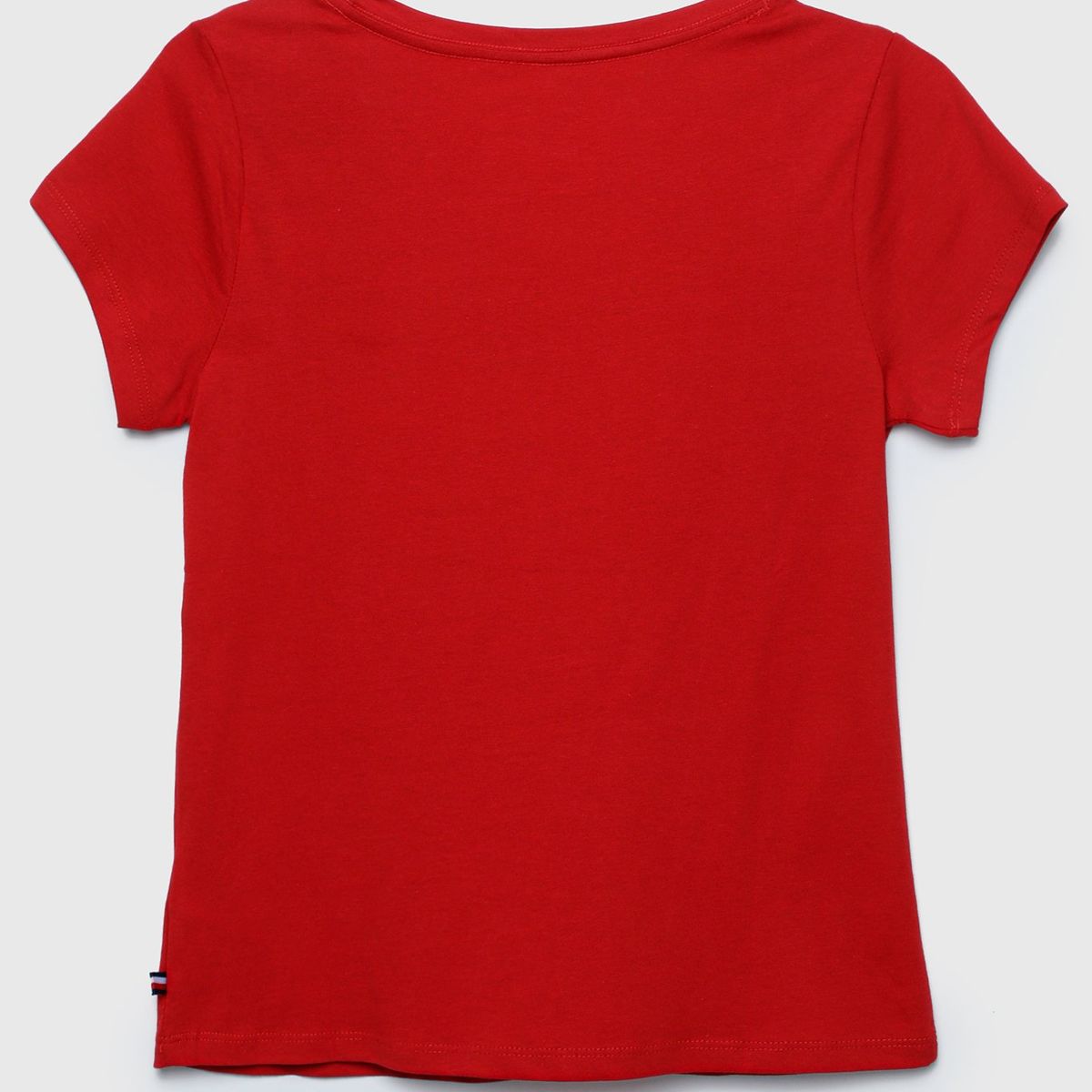 TOMMY HILFIGER - Polera Pieced Flag Logo Niña Rojo Tommy Hilfiger