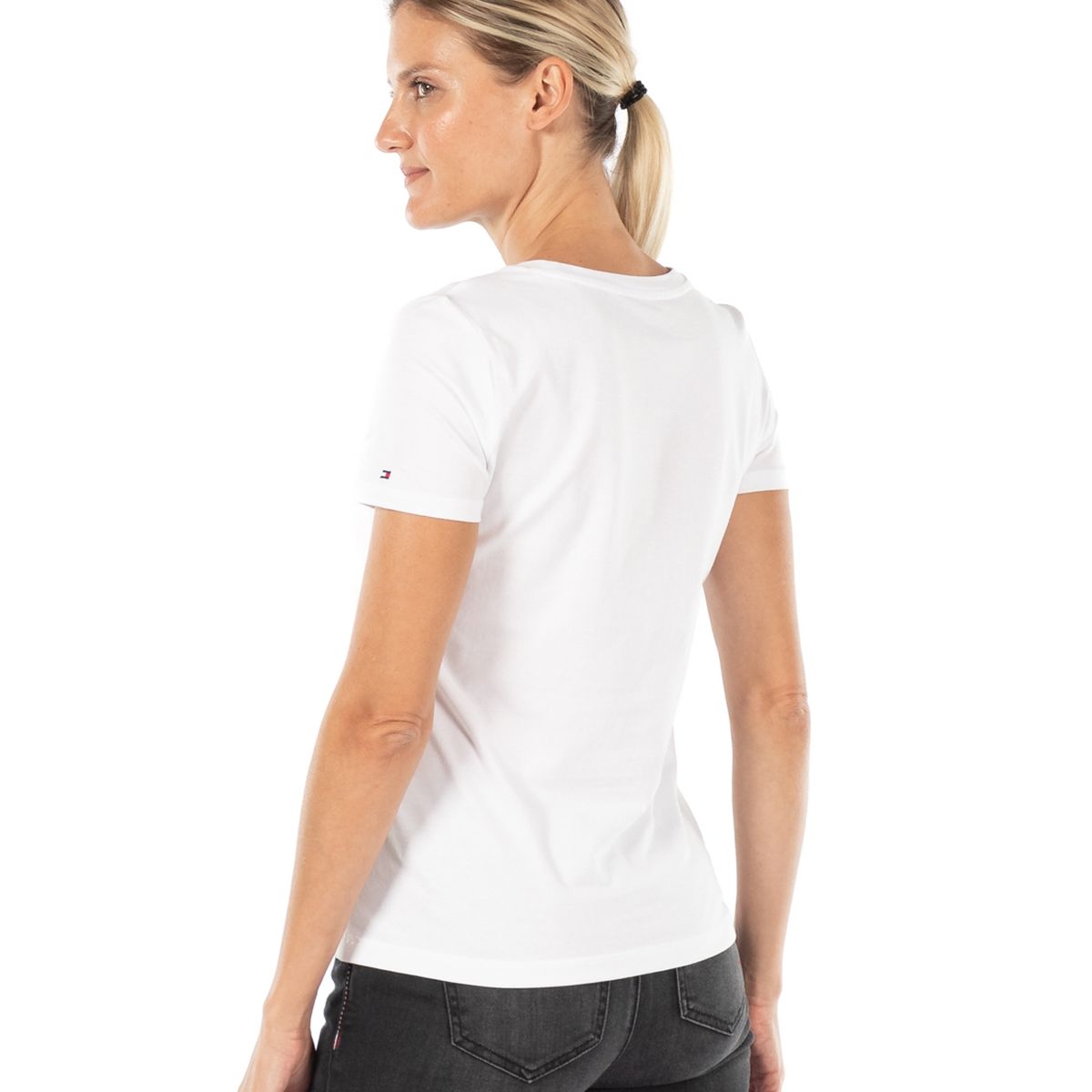 TOMMY HILFIGER - Polera Metalic Graphic Logo Blanco Tommy Hilfiger.