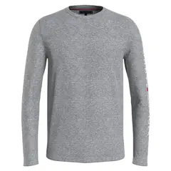TOMMY HILFIGER - Polera Essential Flag Logo Gris