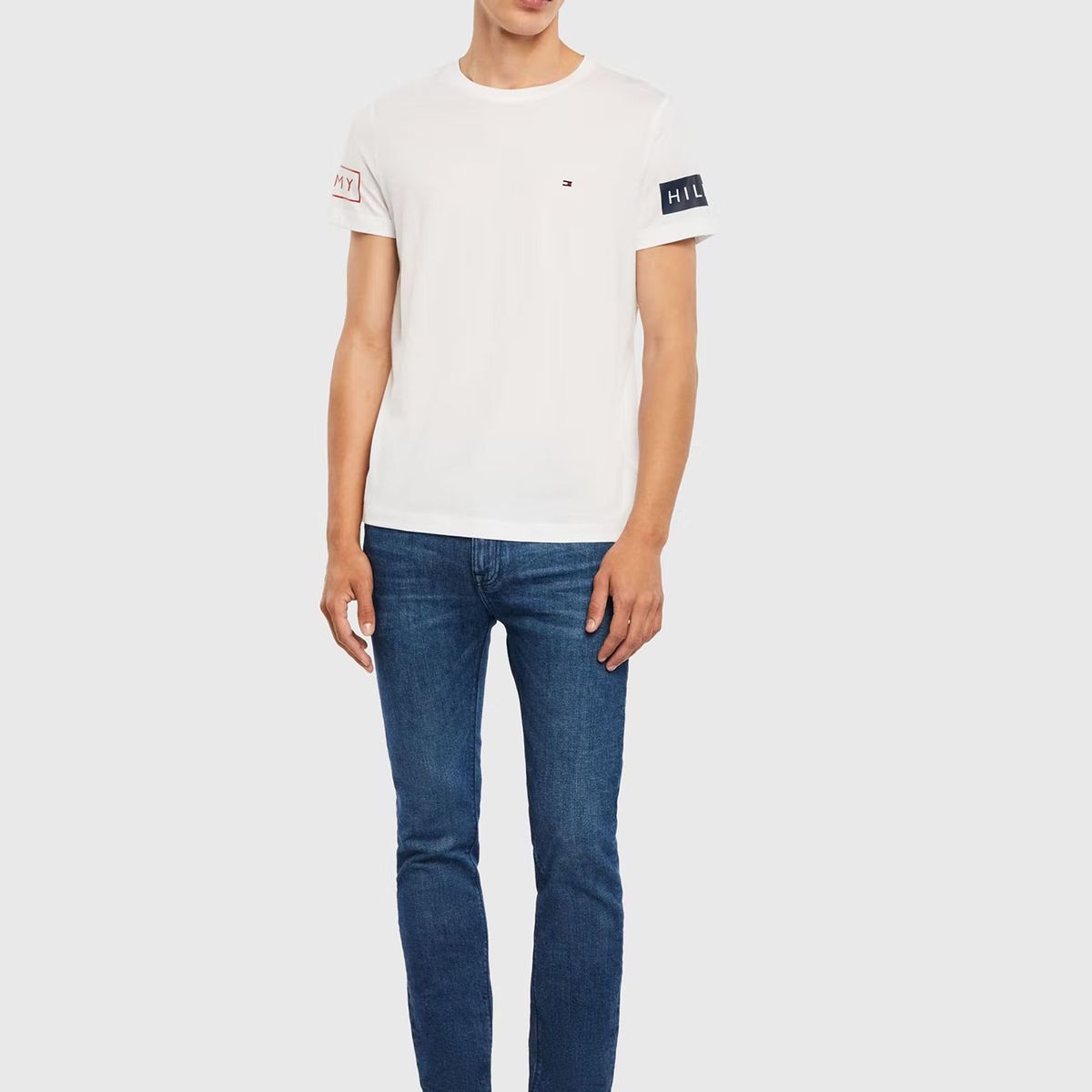 TOMMY HILFIGER - Polera Sleeve Graphic Logo Blanco Tommy Hilfiger.