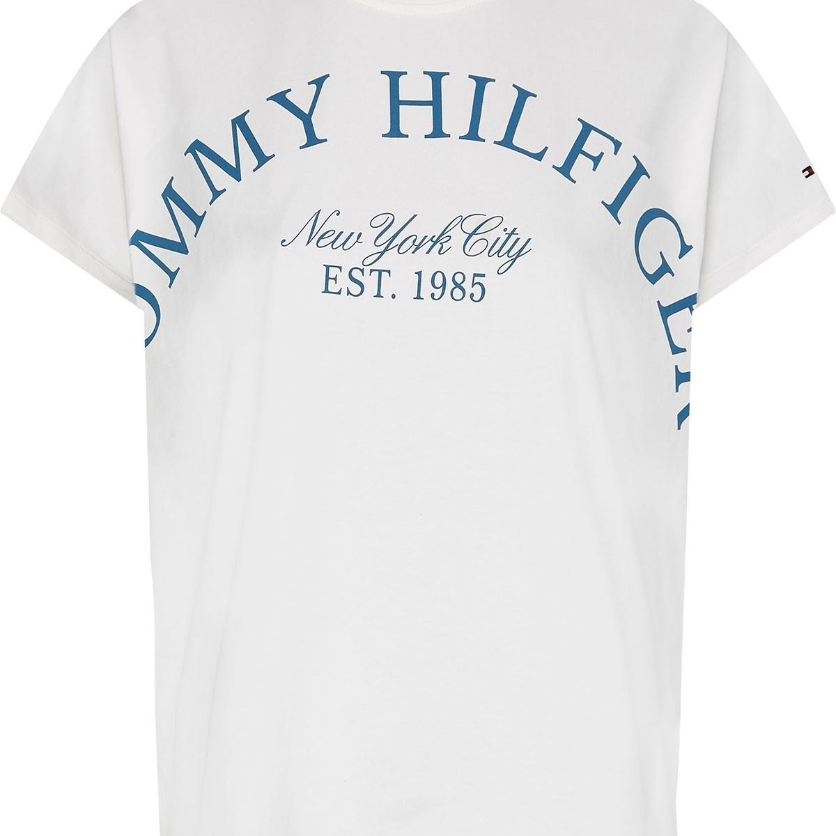 TOMMY HILFIGER - Polera Relaxed Arched Logo Blanco Tommy Hilfiger.
