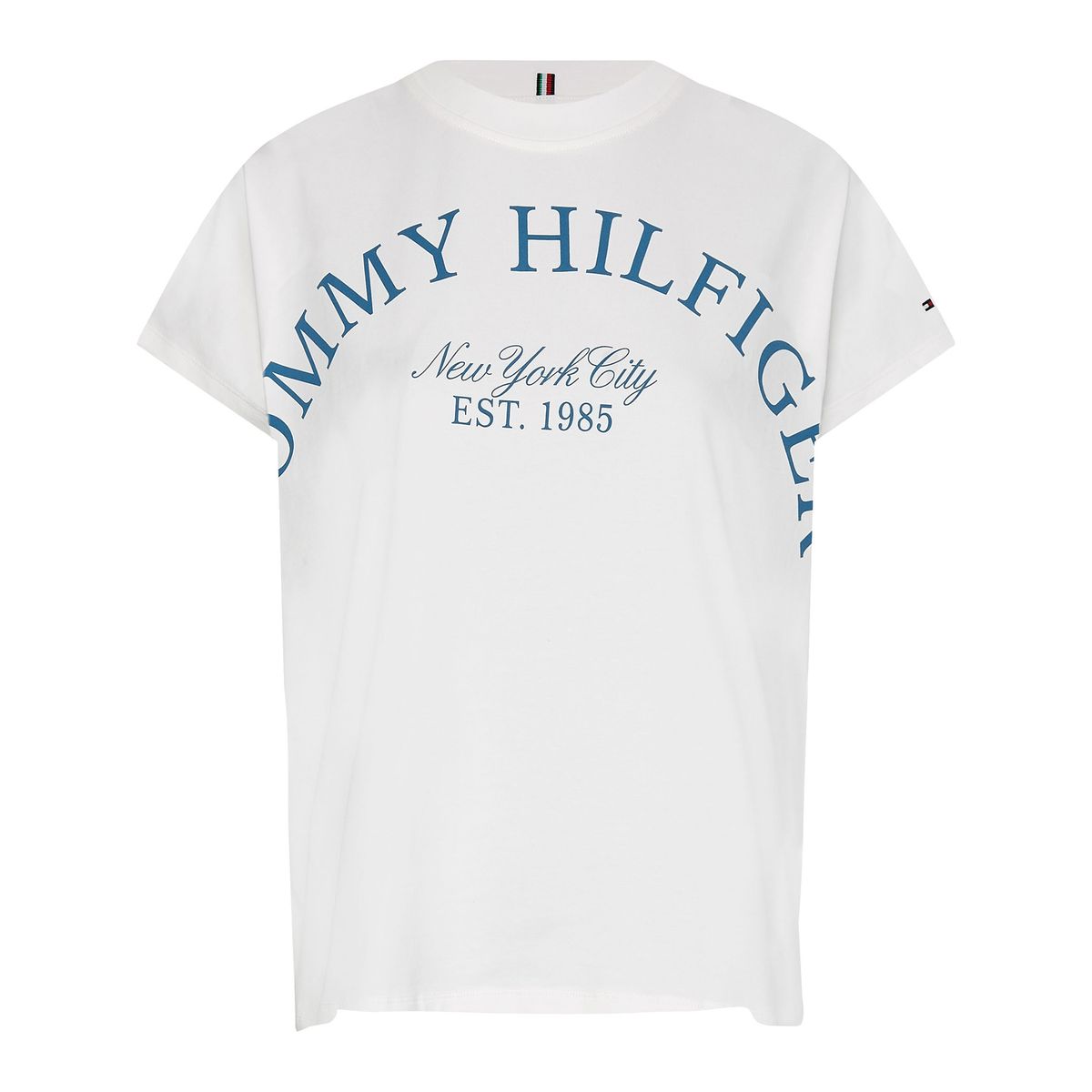 TOMMY HILFIGER - Polera Relaxed Arched Logo Blanco Tommy Hilfiger.
