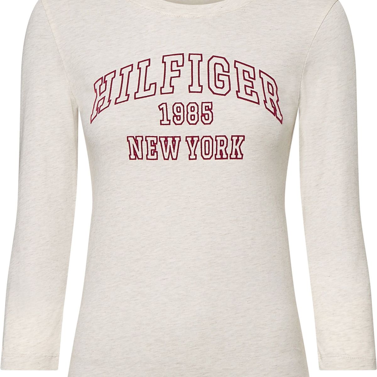 TOMMY HILFIGER - Polera Varsity Logo C-Neck Blanco Tommy Hilfiger.