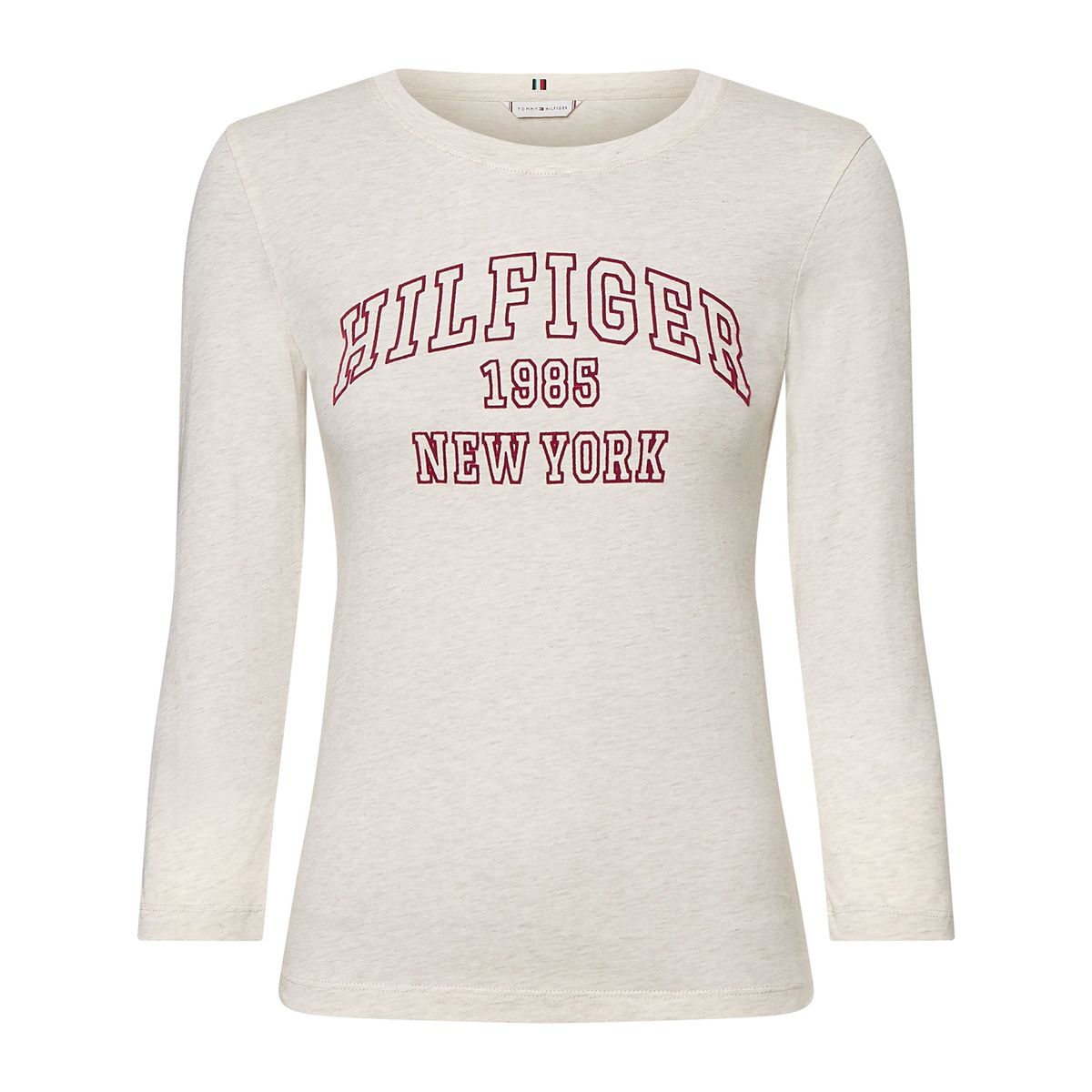 TOMMY HILFIGER - Polera Varsity Logo C-Neck Blanco Tommy Hilfiger.