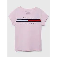 TOMMY HILFIGER - Polera Pieced Flag Logo Rosado Niña