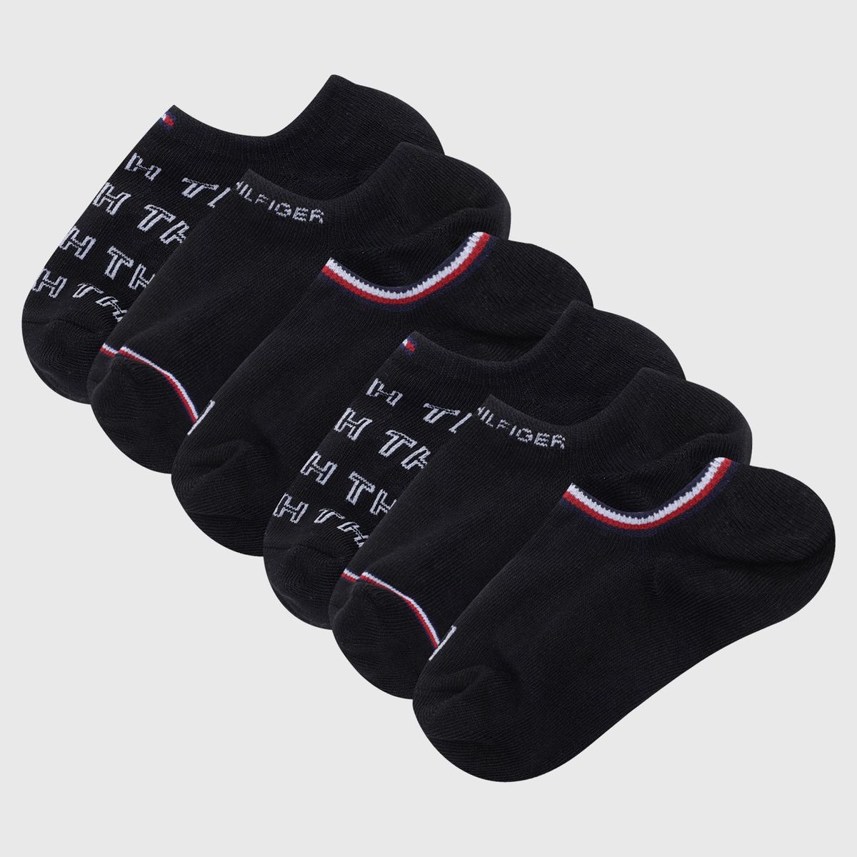 TOMMY HILFIGER - Pack De 6 Calcetines Sport Con Print Y Logo Negro Tommy Hilfiger