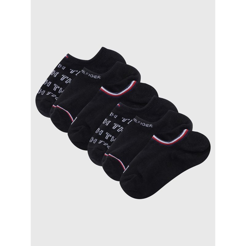 TOMMY HILFIGER - Pack De 6 Calcetines Sport Con Print Y Logo Negro Tommy Hilfiger