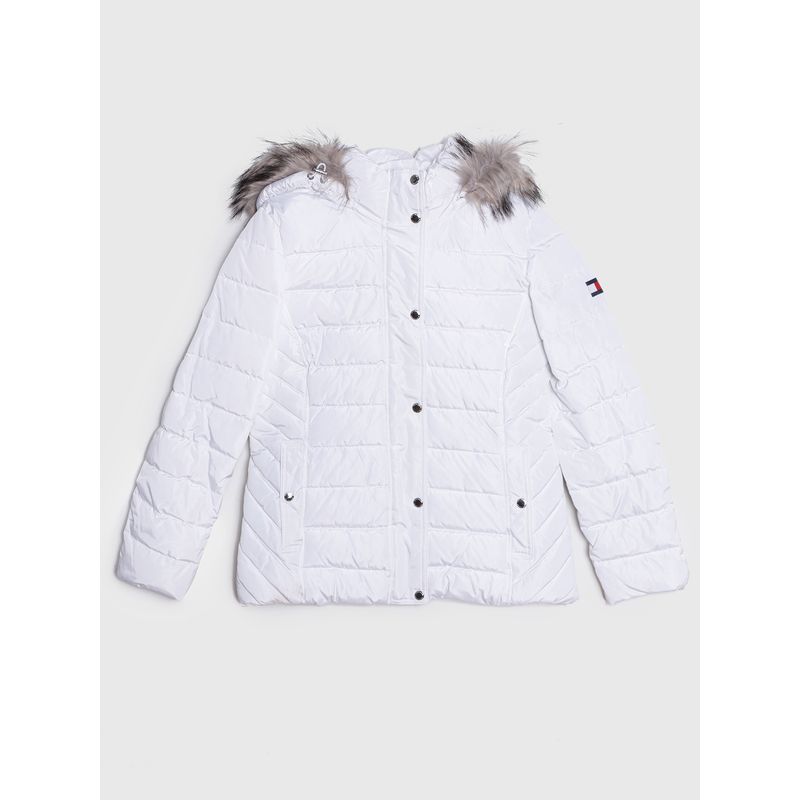 TOMMY HILFIGER - Parka Essential Hoodie Blanco Tommy Hilfiger