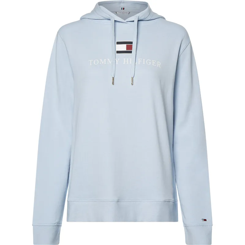 TOMMY HILFIGER - Polerón Hoodie Heritage Logo Celeste Tommy Hilfiger