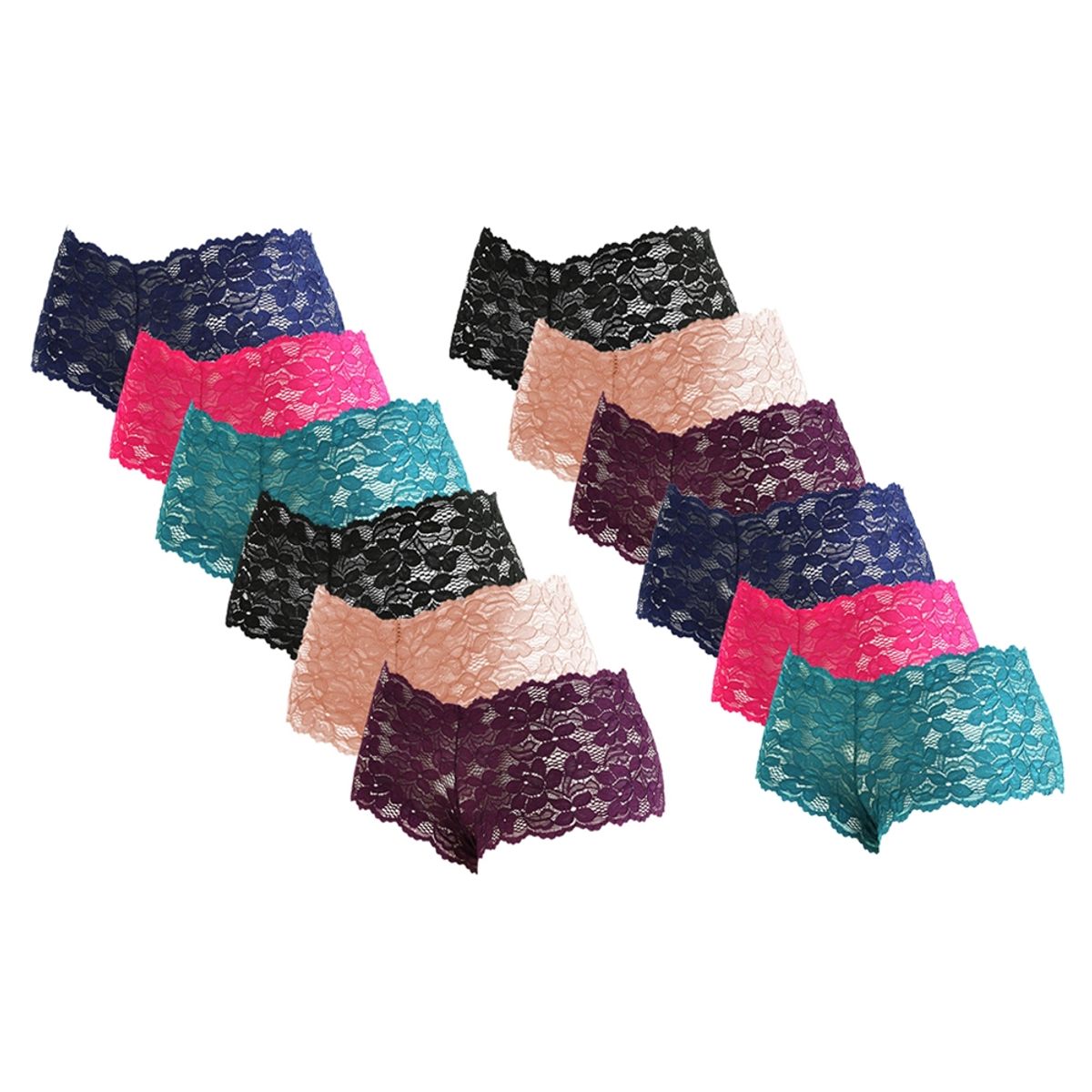 GIOVACCHINO - Pack de 12 Calzon Pantaleta de Encaje