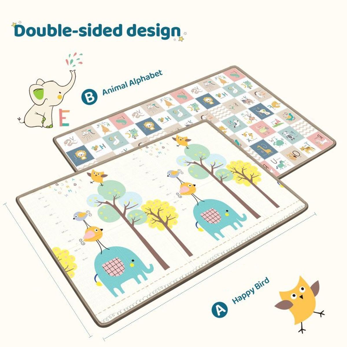 EVERSO - Alfombra Antigolpe Plegable Bebe 120x180cm Para NIÑA