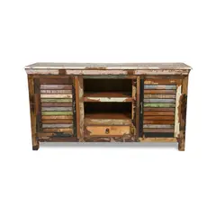 MEYA MUEBLES - Rack Loto de madera reciclada muy resistente 80x150x40