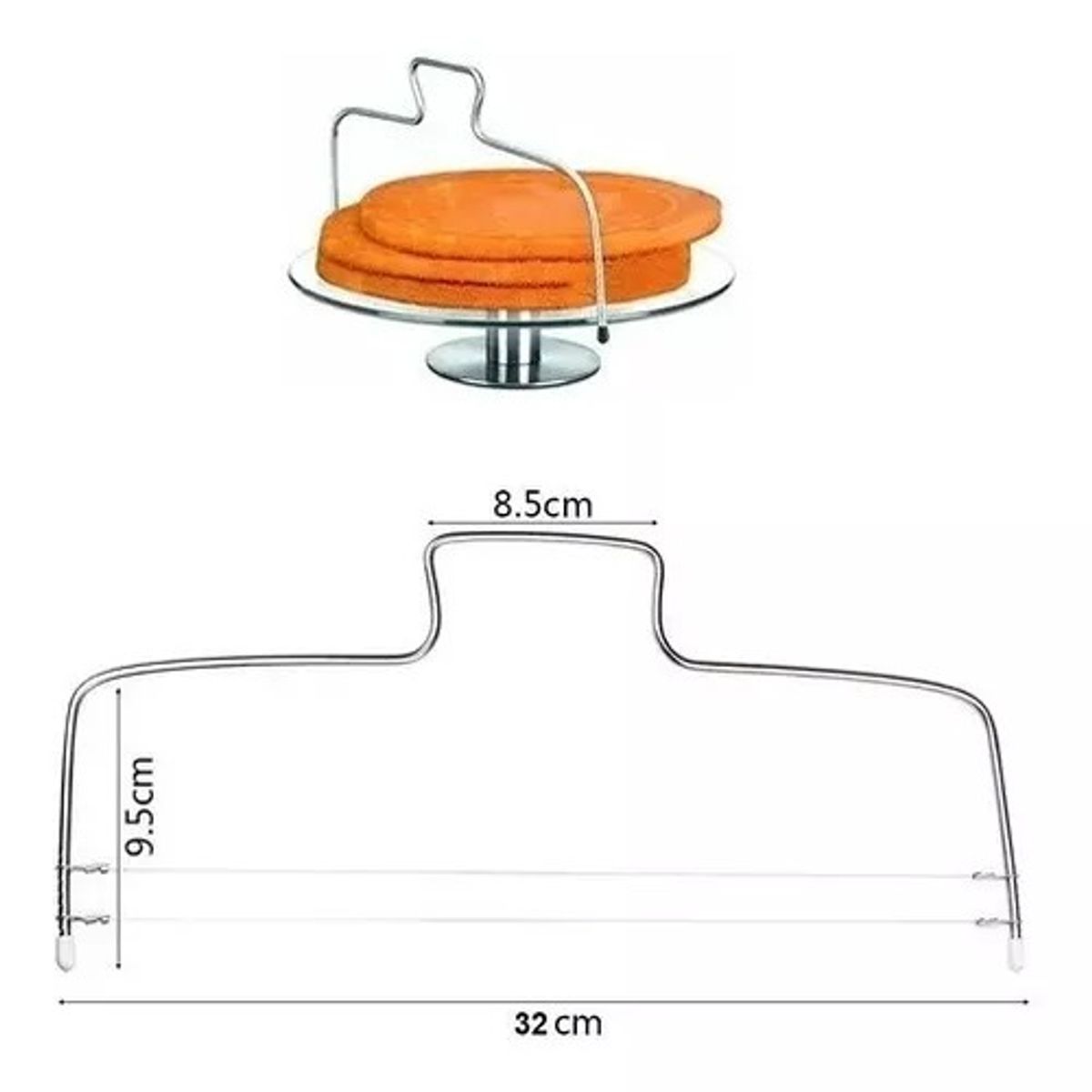 GENERICO - Cortador De Bizcocho Queque Torta Repostería Con 2 Hilos