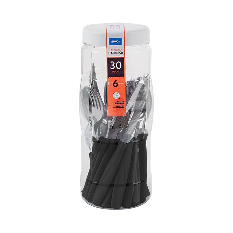 BRINOX - Juego de Cubiertos 30 Piezas Brinox Itaparica Negro