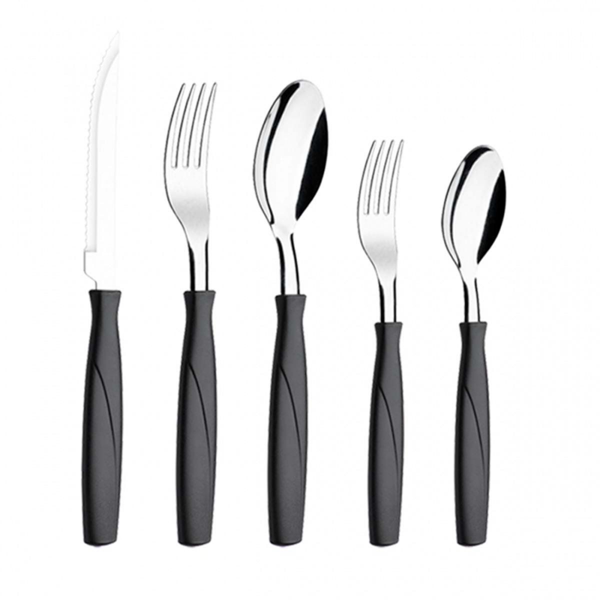 BRINOX - Juego de Cubiertos 30 Piezas Brinox Itaparica Negro