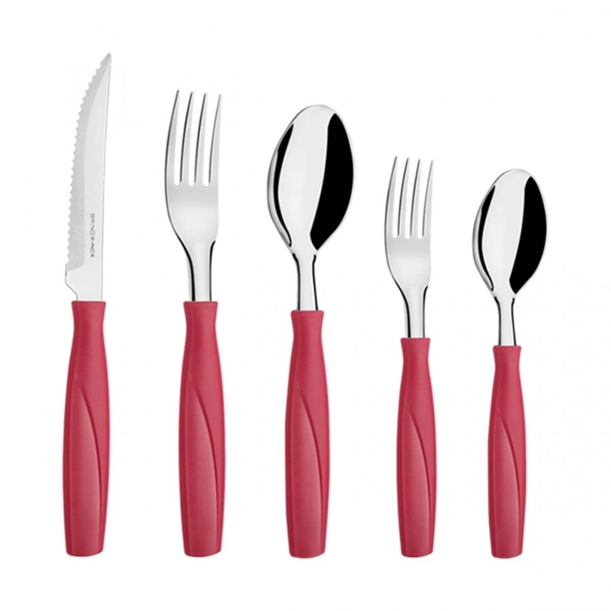 BRINOX - Juego de Cubiertos 30 Piezas Brinox Itaparica Rojo