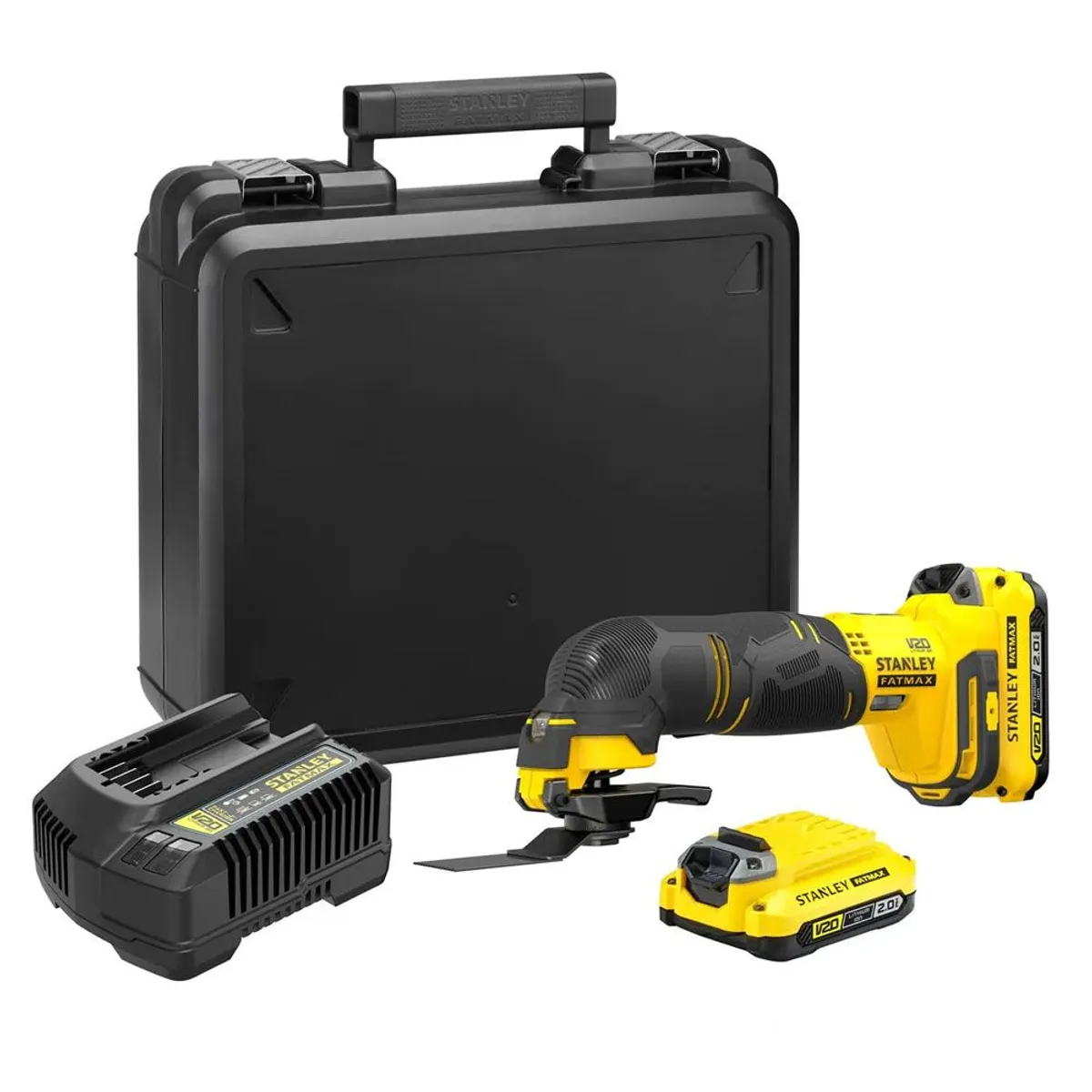 STANLEY JR - Herramienta Oscilante Stanley 20V +2 Bat 2ah Cargador Maleta