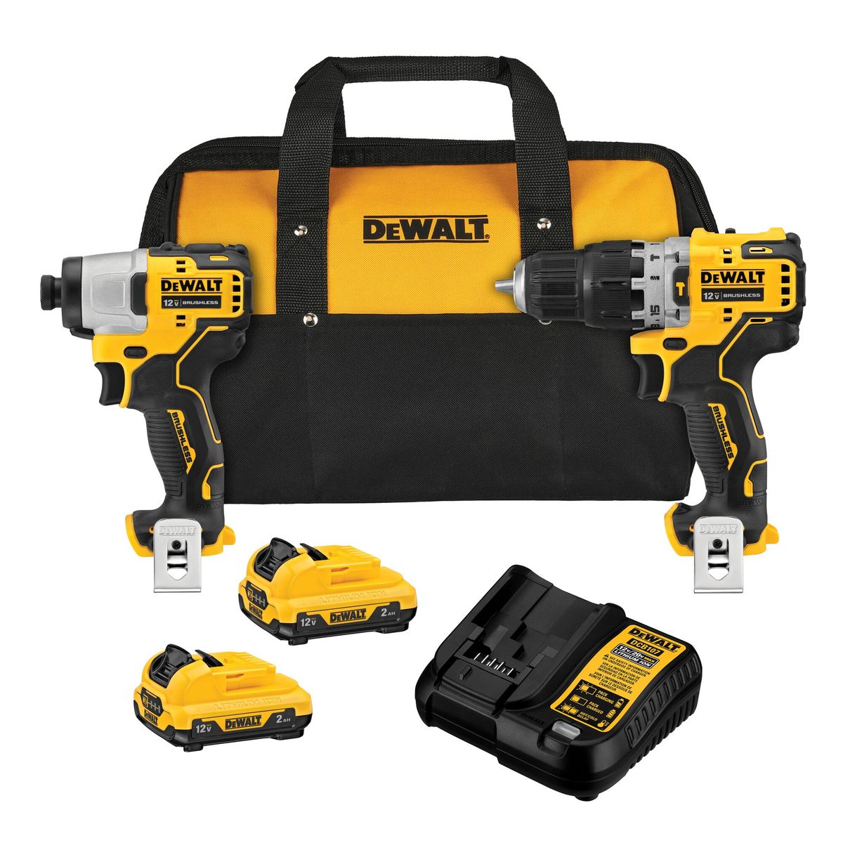 DEWALT - Kit Taladro Percutor 12V + Atornillador de Impacto 12V DEWALT