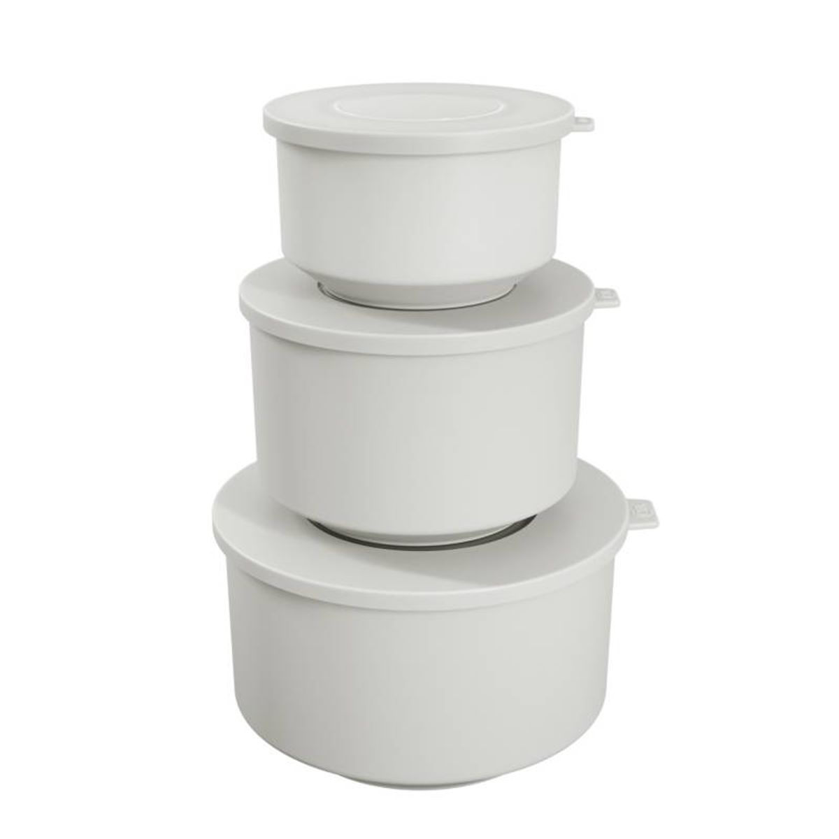 COZA - Set x3 Contenedores de Plastico 500ml 1L 2L Coza Blanco