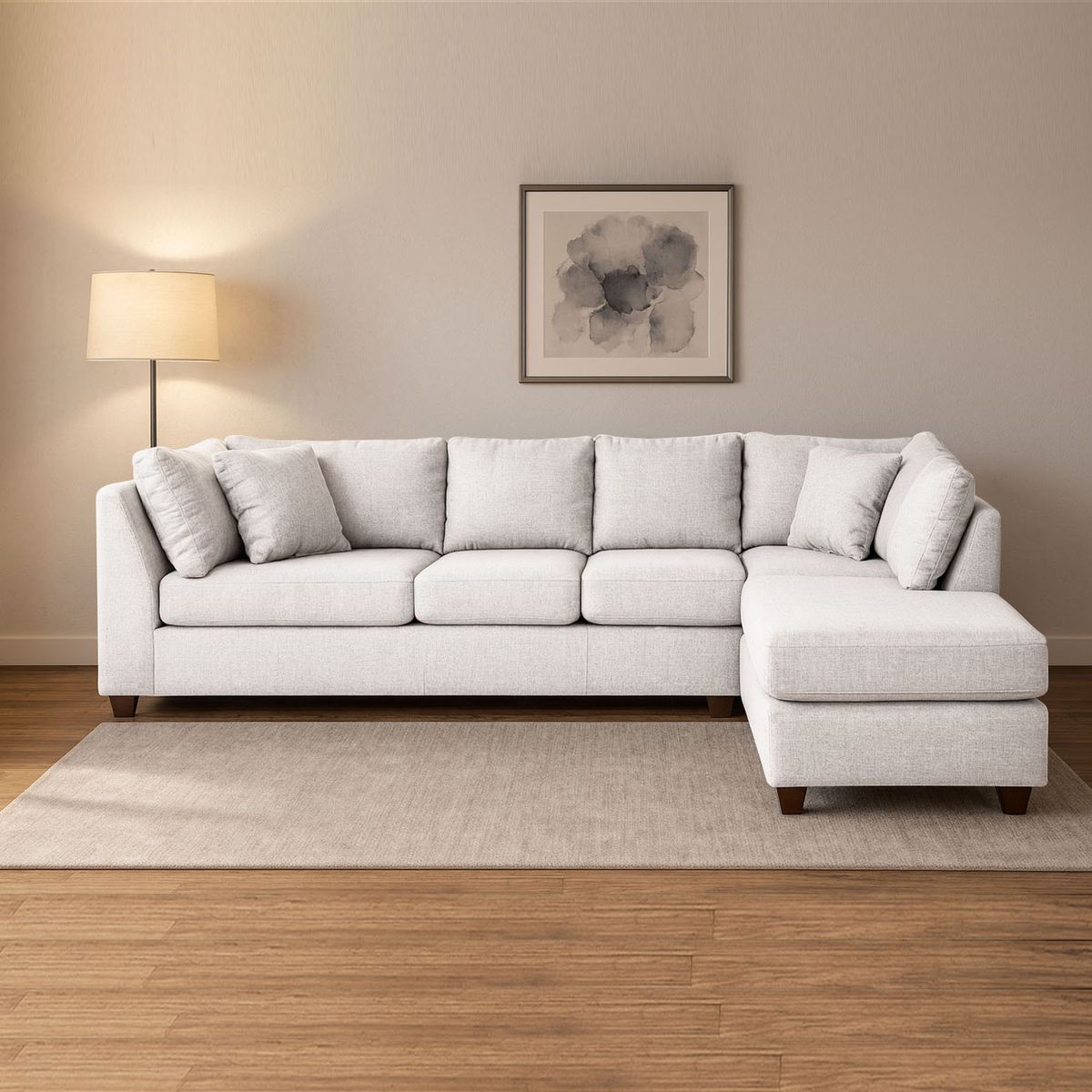LATAM HOME - Sofá Seccional Padua Derecho Lino Blanco