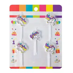 COTILLON ACTIVARTE - Vela Cumpleaños Unicornio Picks X 5 Cotillón Activarte