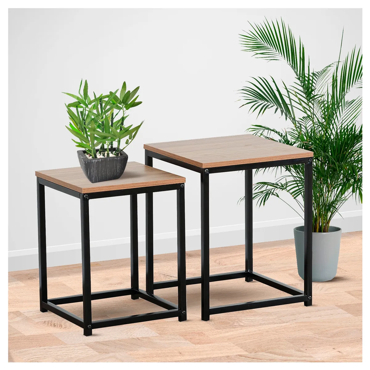 NOVAHUS - Set mesas laterales metal Industrial