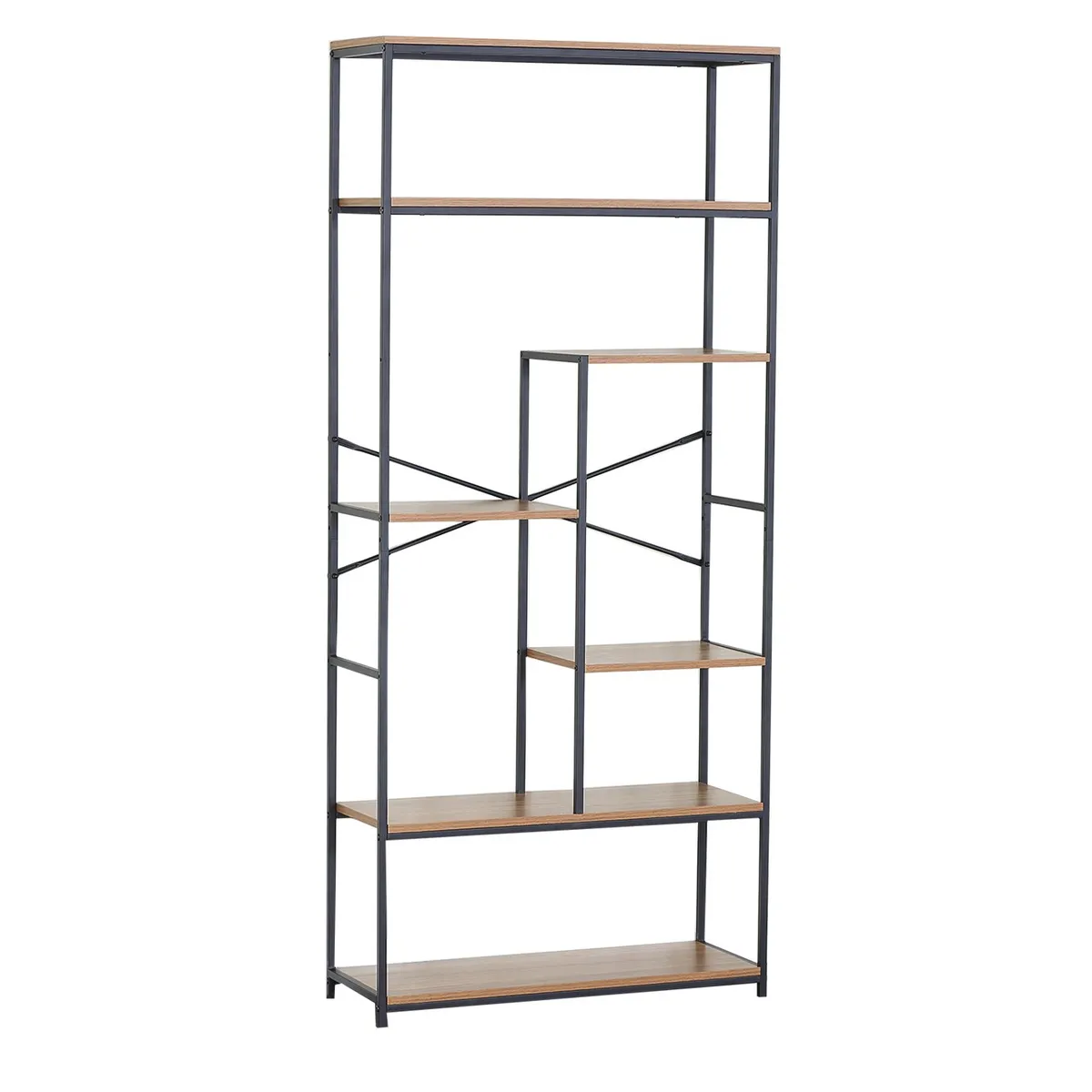 NOVAHUS - Estante Multinivel Alto Industrial Café 183x80x30