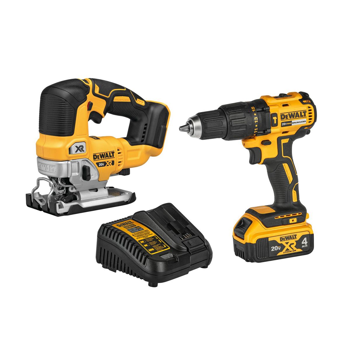 DEWALT - Kit Taladro Percutor + Sierra Caladora 20V DEWALT