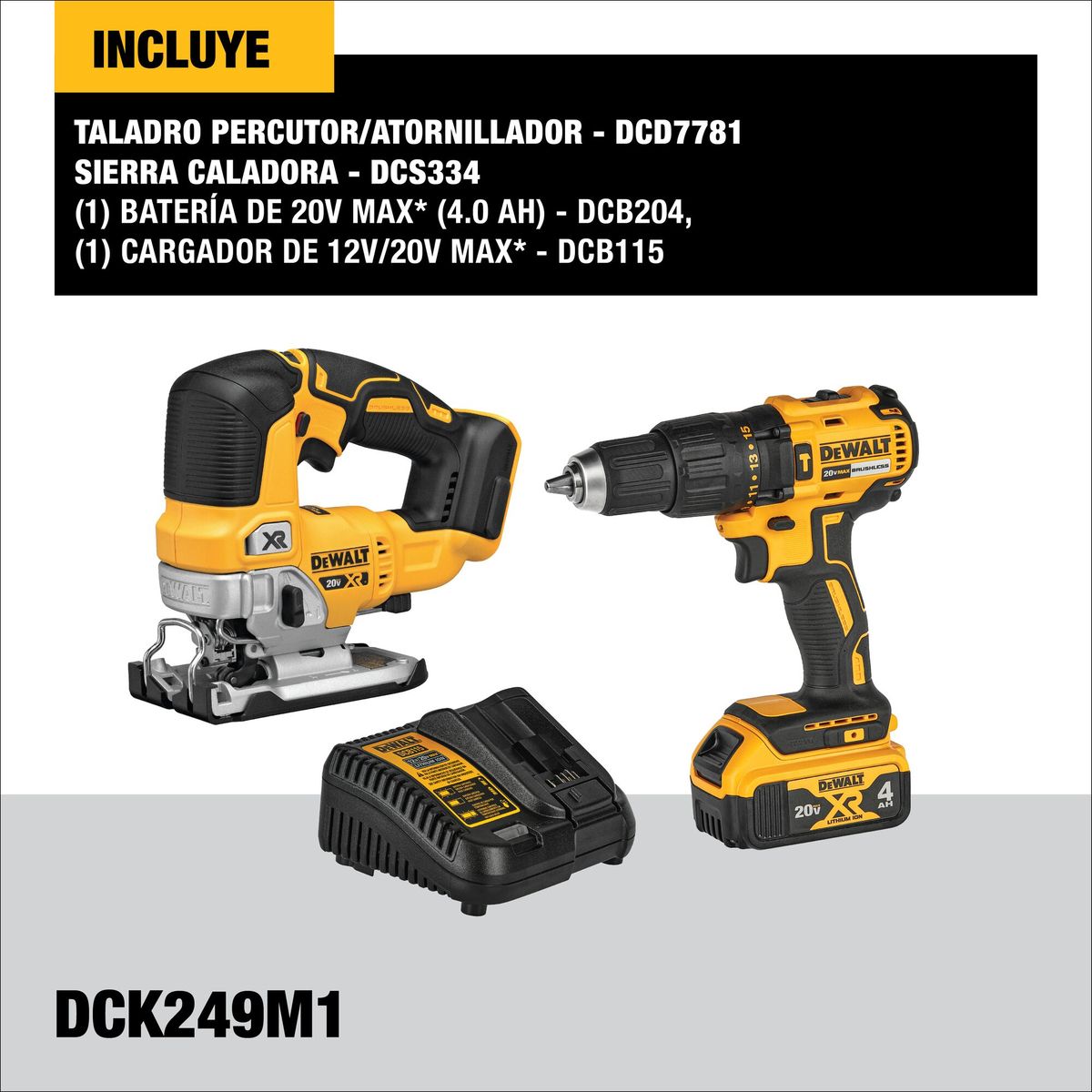 DEWALT - Kit Taladro Percutor + Sierra Caladora 20V DEWALT