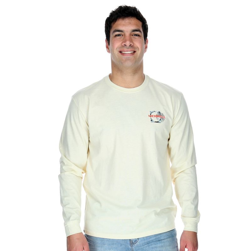 MERRELL - Polera M/L Hombre Quiet Long Sleeve Blanco MERRELL