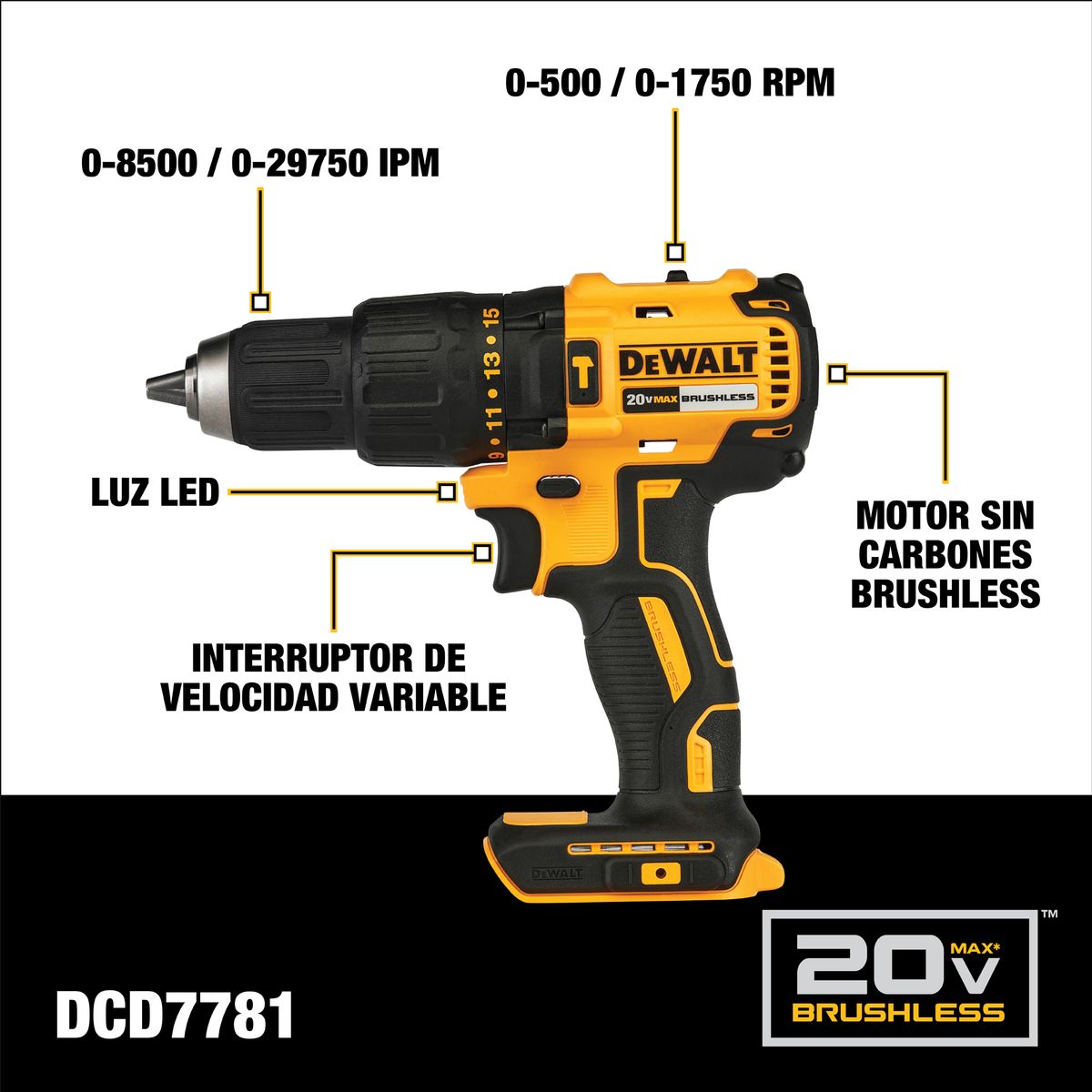 DEWALT - Kit Taladro Percutor 20V + Esmeril Angular 20V DEWALT
