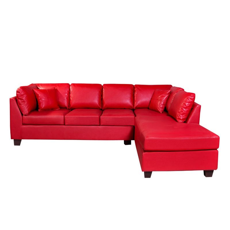LATAM HOME - Sofá Seccional Padua Derecho Pu Grano Rojo