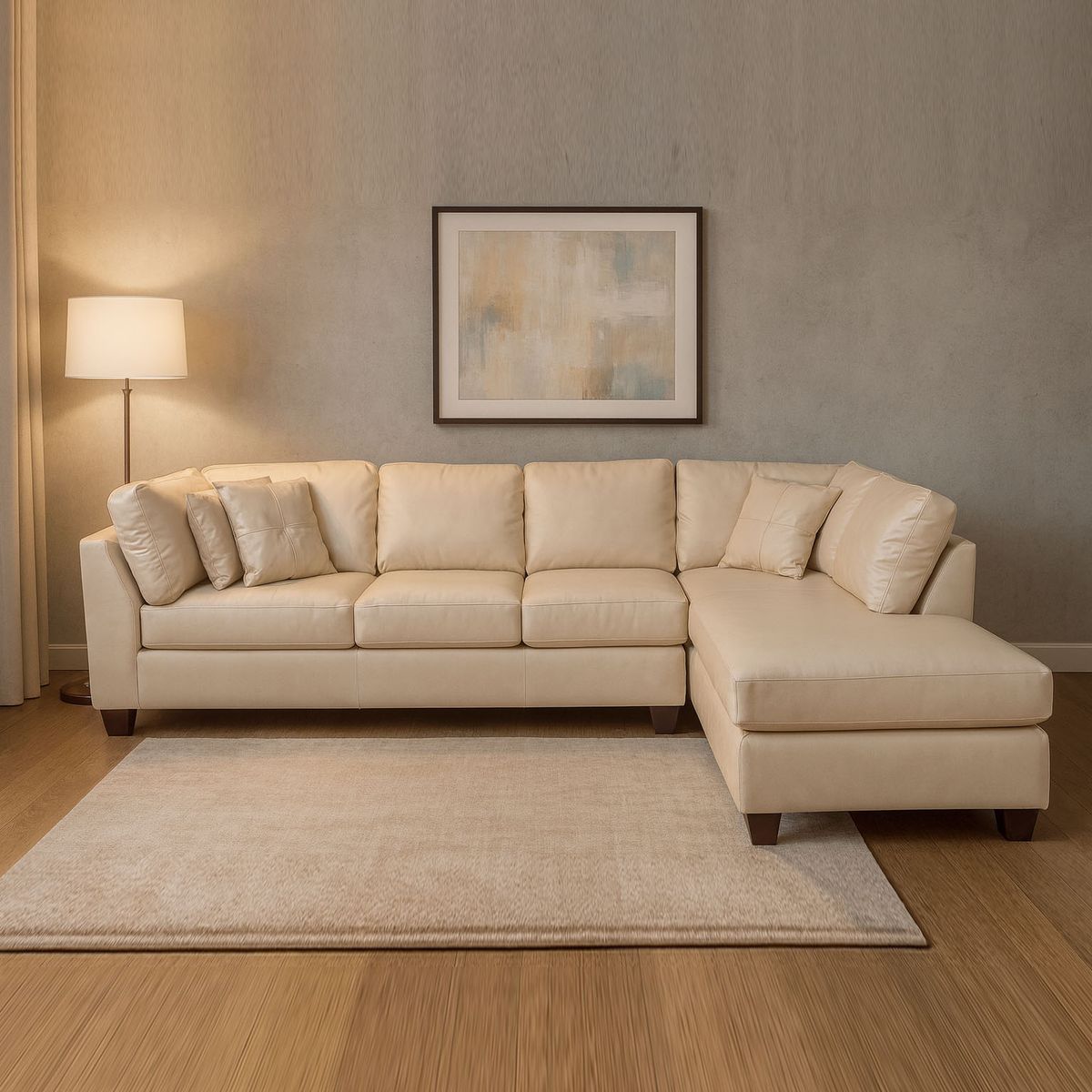 LATAM HOME - Sofá Seccional Padua Derecho Pu Grano Beige