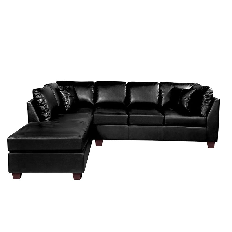 LATAM HOME - Sofá Seccional Padua Izquierdo Pu Grano Negro