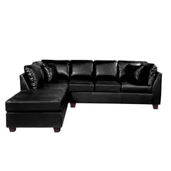 LATAM HOME - Sofá Seccional Padua Izquierdo Pu Grano Negro