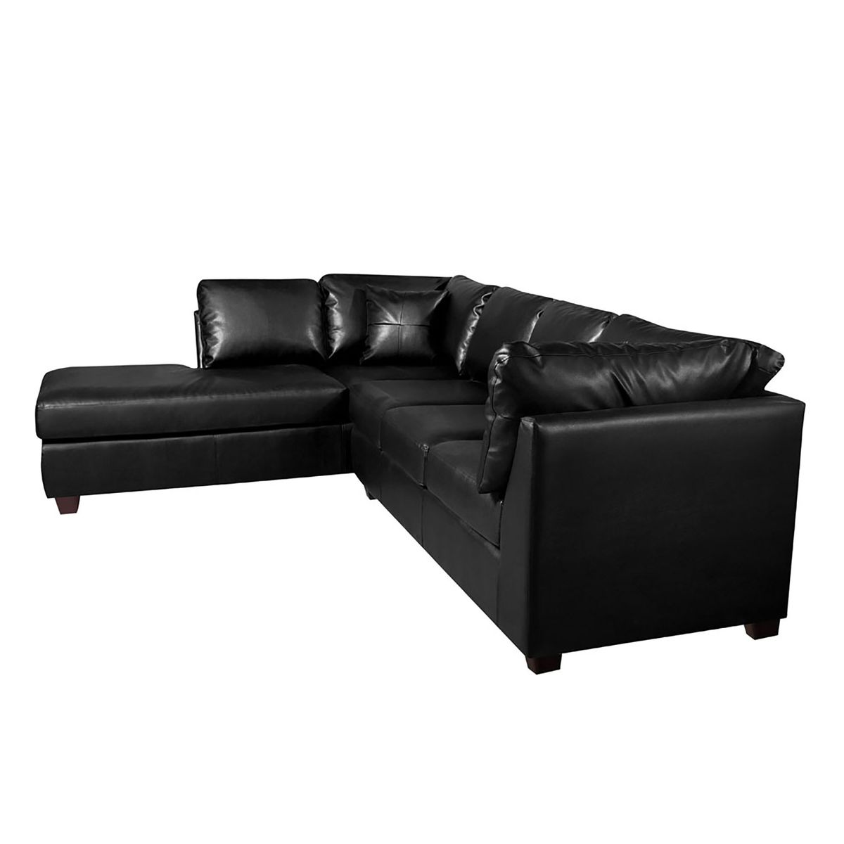 LATAM HOME - Sofá Seccional Padua Izquierdo Pu Grano Negro