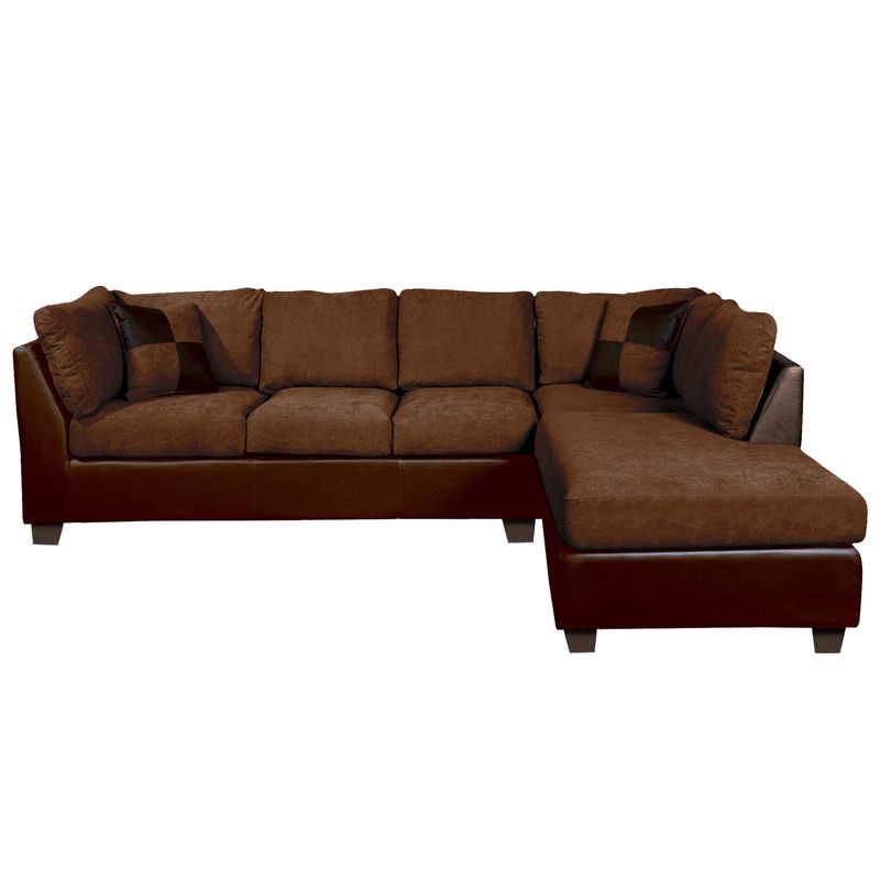 LATAM HOME - Sofá Seccional Latam Home Padua Chocolate 5 Cuerpos Tela Velvet