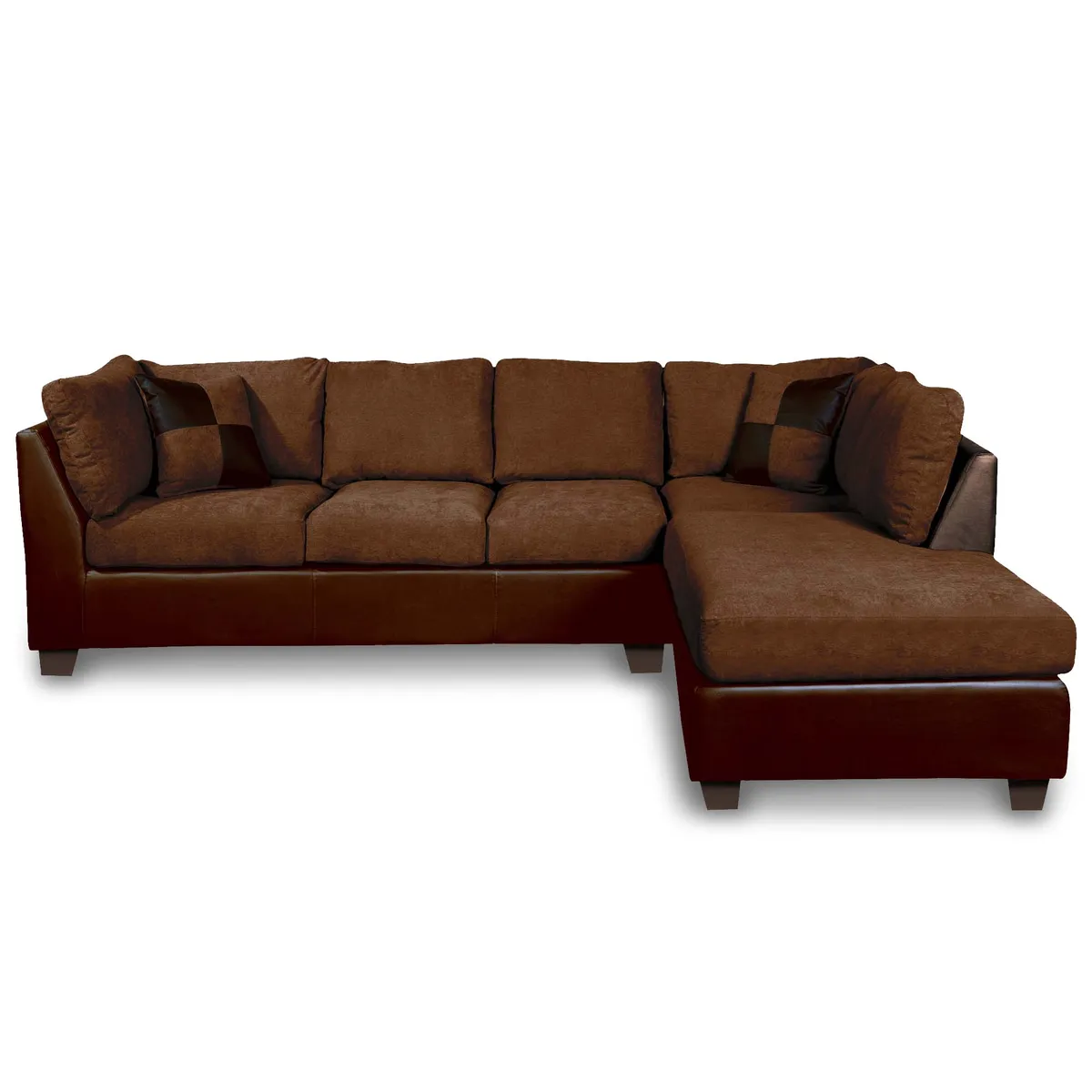 LATAM HOME - Sofá Seccional Latam Home Padua Chocolate 5 Cuerpos Tela Velvet