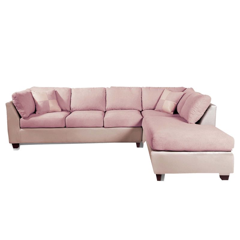 LATAM HOME - Sofá Seccional Padua Derecho Pu Beige  Tela Velvet Beige
