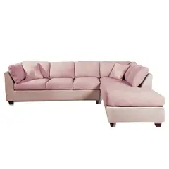 LATAM HOME - Sofá Seccional Padua Derecho Pu Beige Tela Velvet Beige