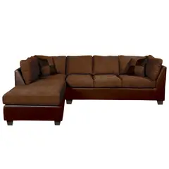 LATAM HOME - Sofá Seccional Padua Chocolate 5 Cuerpos Tela Velvet