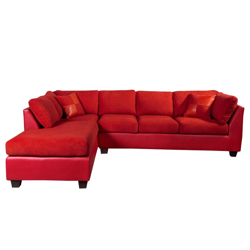 LATAM HOME - Sofá Seccional Latam Home Padua 5 Cuerpos Burdeo