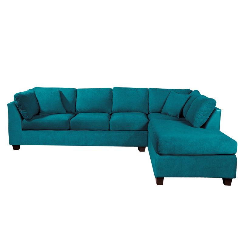 LATAM HOME - Sofá Seccional Latam Home Padua Turquesa 5 Cuerpos Derecho