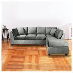 LATAM HOME - Sofá Seccional Padua Gris Derecho 5 Cuerpos