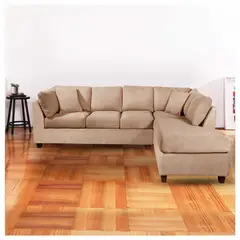 LATAM HOME - Sofá Seccional Padua Derecho Tela Velvet Beige