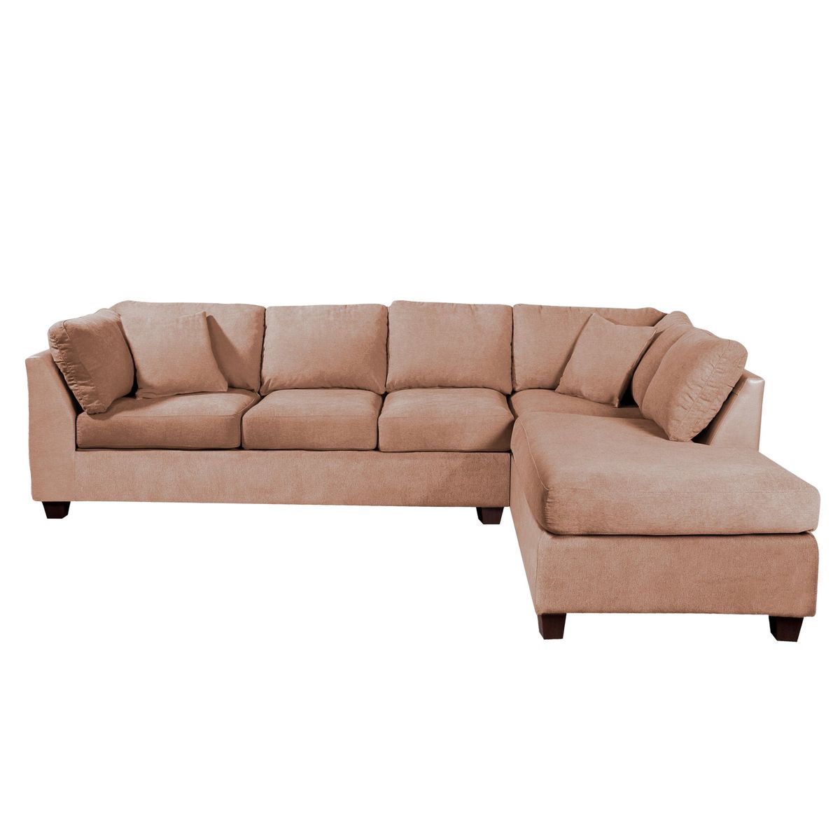LATAM HOME - Sofá Seccional Padua Derecho Tela Velvet Beige
