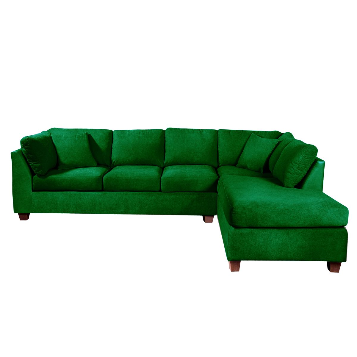 LATAM HOME - Sofá Seccional Padua Derecho Tela Velvet Verde
