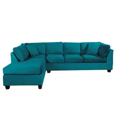 LATAM HOME - Sofá Seccional Padua Izquierdo Tela Velvet Turquesa