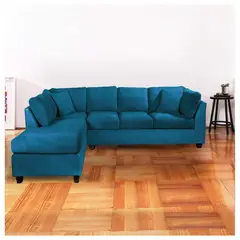 LATAM HOME - Sofá Seccional Padua Izquierdo Tela Velvet Azul Petroleo